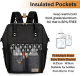 Lekebaby Nappy Changing Bag Backpack - Baby Changing Bag with Portable Changing Mat and Stroller Straps for Mom & Dad, Arrow Print, Black