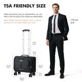 Lekesky Rolling Laptop Bag 15.6 Inch Carry-On Luggage with Wheels, Water Resistant Briefcase for Travel - Black
